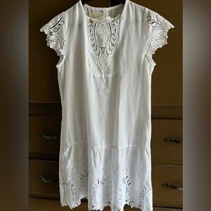Women's Alicia bell white lace trim dress XS